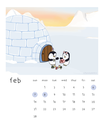 Pre-Order 2027 Penguin Story Desk Calendar | Illustrated by Mommy and Daughter