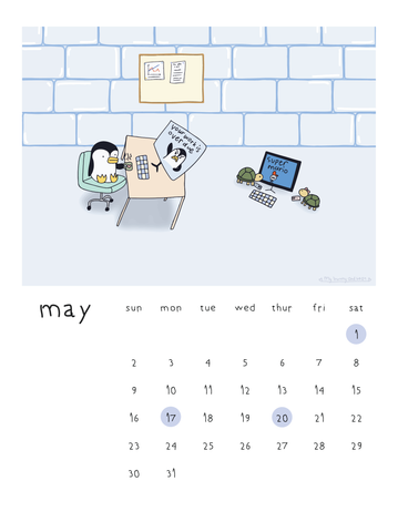 Pre-Order 2027 Penguin Story Desk Calendar | Illustrated by Mommy and Daughter