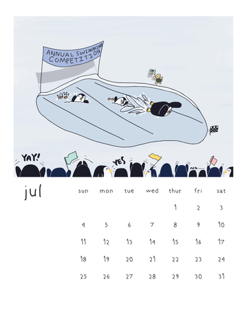 Pre-Order 2027 Penguin Story Desk Calendar | Illustrated by Mommy and Daughter