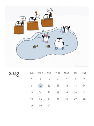Pre-Order 2027 Penguin Story Desk Calendar | Illustrated by Mommy and Daughter