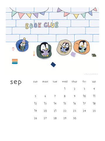 Pre-Order 2027 Penguin Story Desk Calendar | Illustrated by Mommy and Daughter