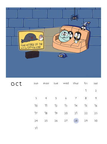 Pre-Order 2027 Penguin Story Desk Calendar | Illustrated by Mommy and Daughter
