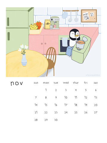 Pre-Order 2027 Penguin Story Desk Calendar | Illustrated by Mommy and Daughter