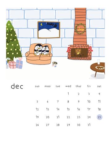 Pre-Order 2027 Penguin Story Desk Calendar | Illustrated by Mommy and Daughter