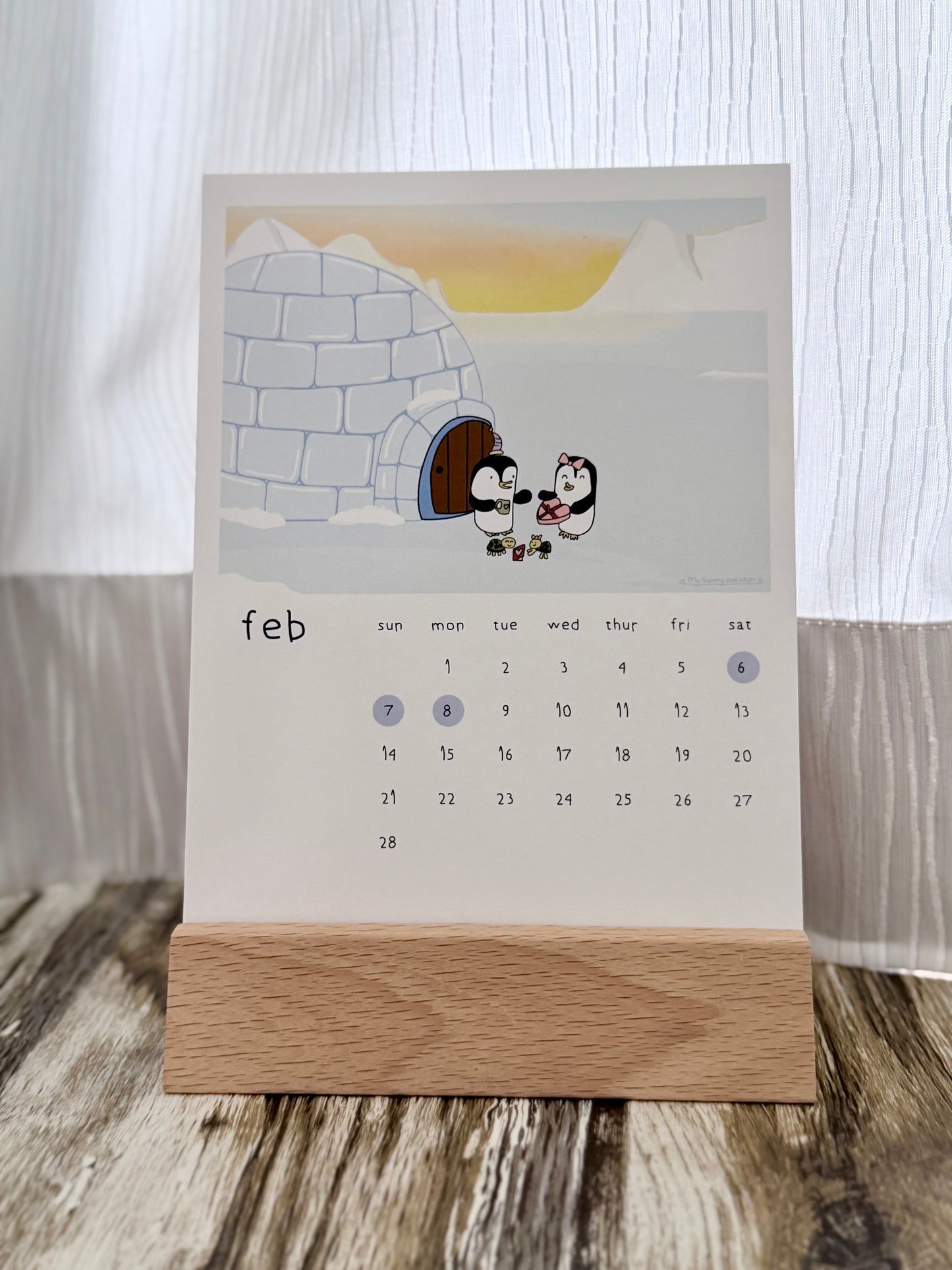 Pre-Order 2027 Penguin Story Desk Calendar | Illustrated by Mommy and Daughter
