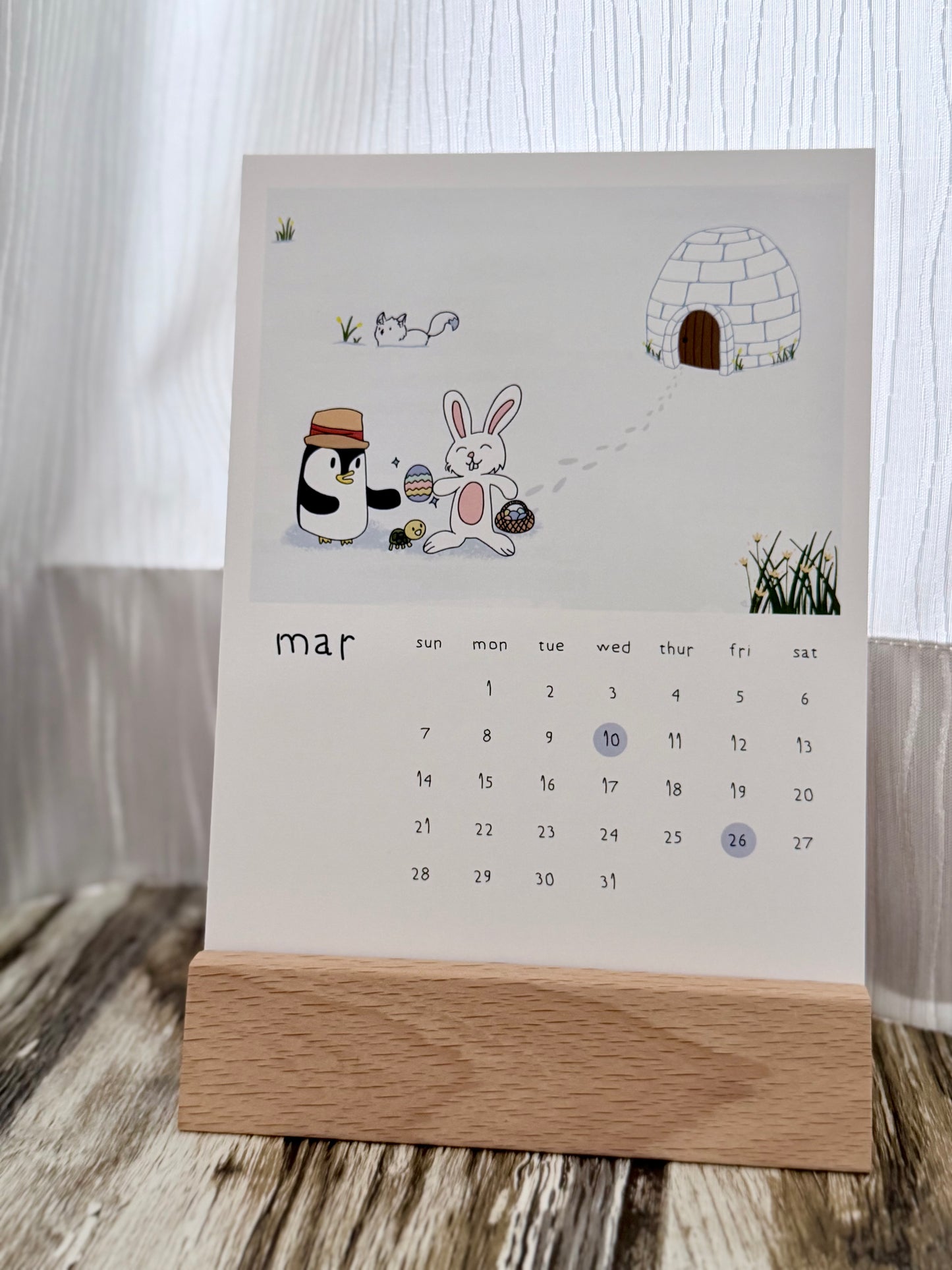 Pre-Order 2027 Penguin Story Desk Calendar | Illustrated by Mommy and Daughter
