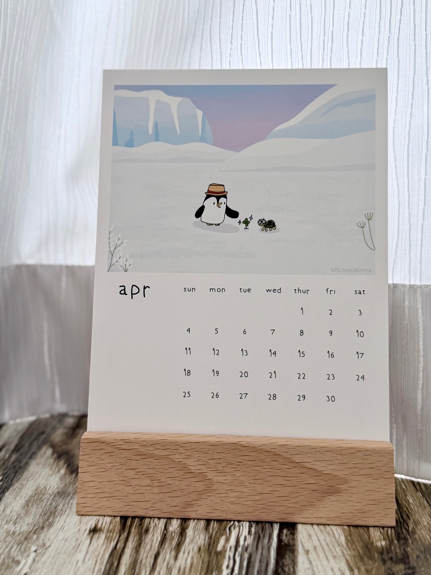 Pre-Order 2027 Penguin Story Desk Calendar | Illustrated by Mommy and Daughter