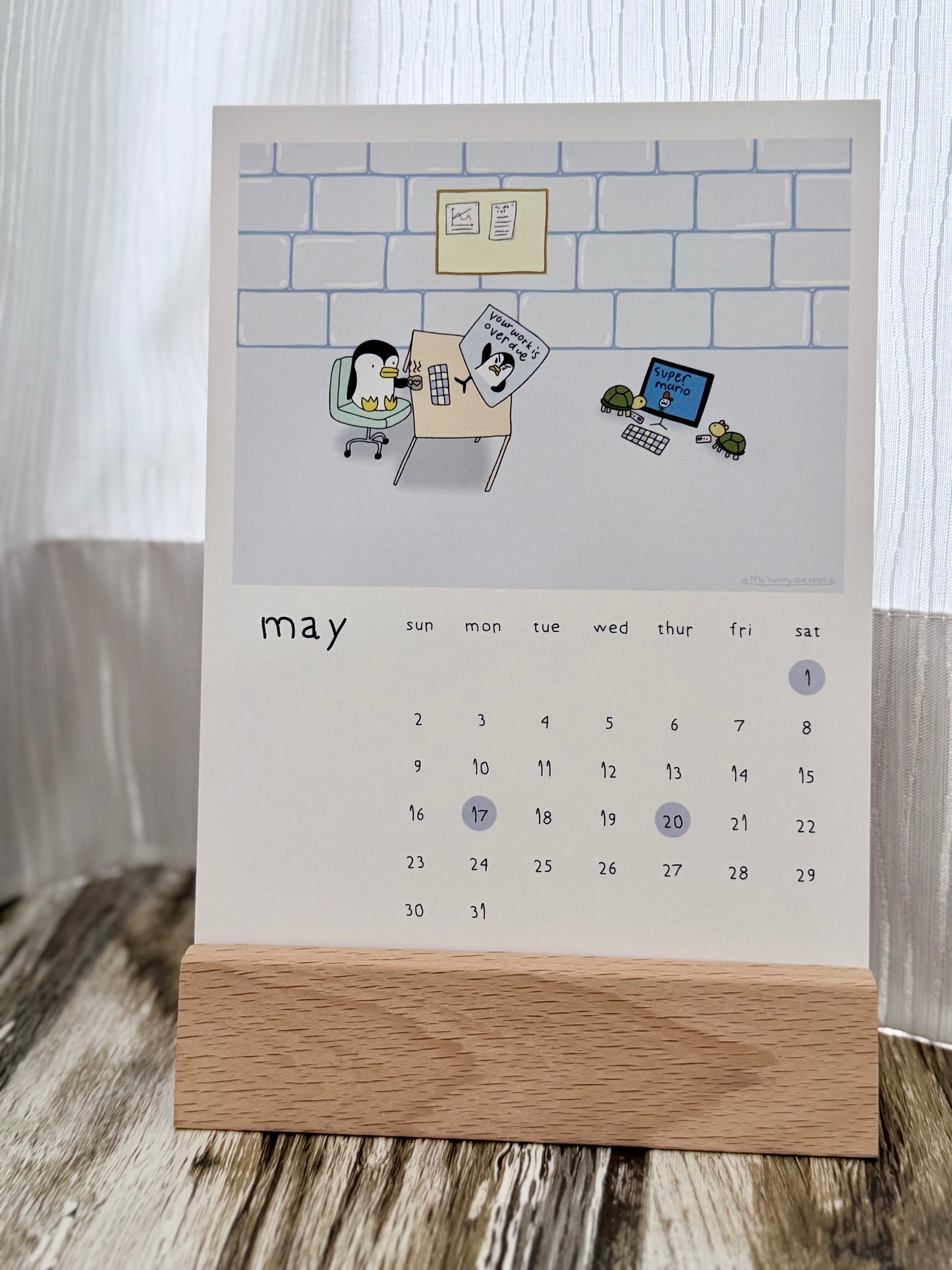 Pre-Order 2027 Penguin Story Desk Calendar | Illustrated by Mommy and Daughter
