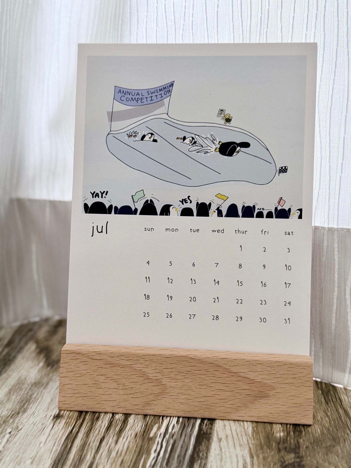Pre-Order 2027 Penguin Story Desk Calendar | Illustrated by Mommy and Daughter