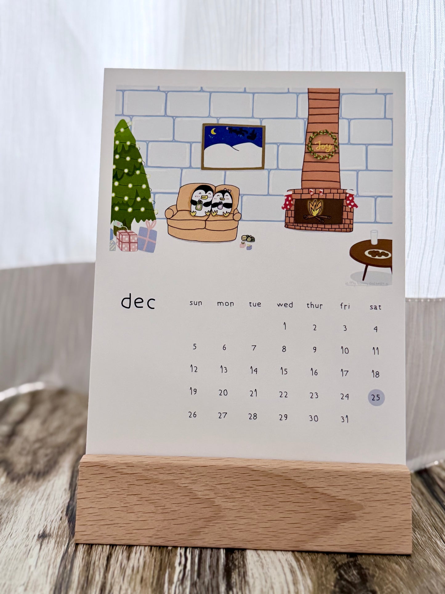 Pre-Order 2027 Penguin Story Desk Calendar | Illustrated by Mommy and Daughter